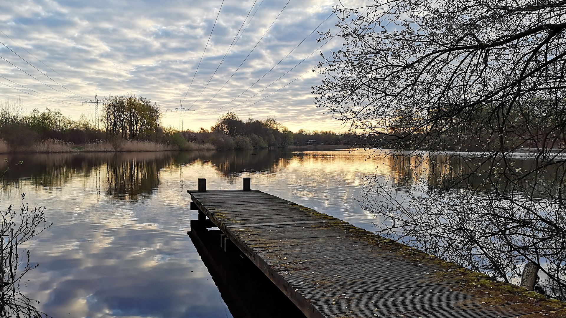 Weichelsee Steg bei Sonnenuntergang